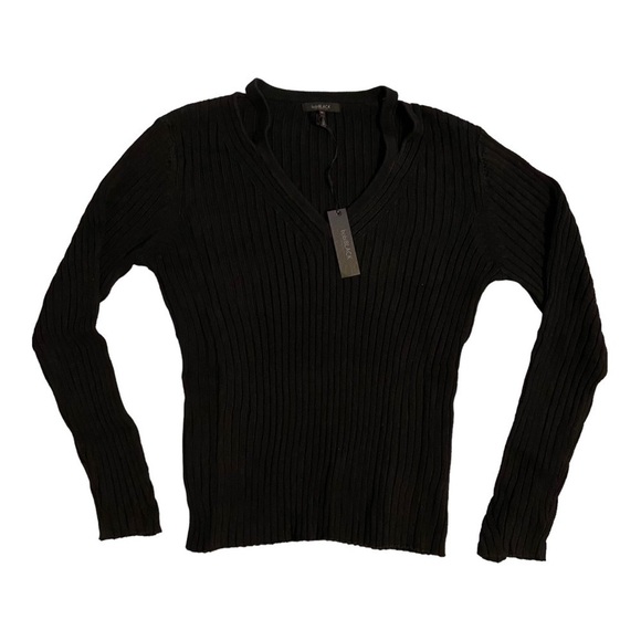 Bobi Black Cut Out Sweater - Black NWT - Picture 7 of 7